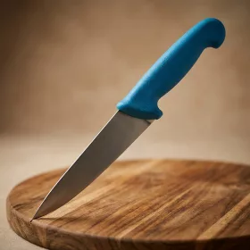 Konyhakés, szeletelőkés, 15 cm penge, kék nyél 