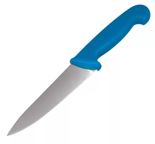 Konyhakés, szeletelőkés, 15 cm penge, kék nyél 