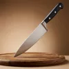 Kovácsolt szakácskés, 20 cm penge, fekete nyél