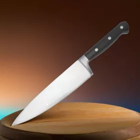 Kovácsolt szakácskés, 20 cm penge, fekete nyél