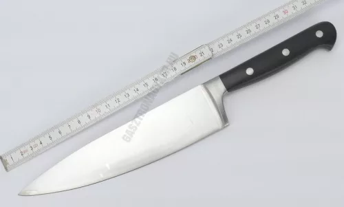 Kovácsolt szakácskés, 20 cm penge, fekete nyél