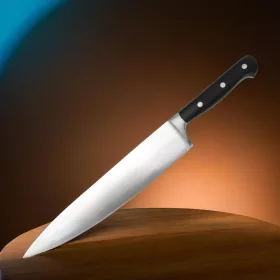 Kovácsolt szakácskés, 25 cm penge, fekete nyél