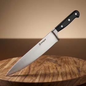 Kovácsolt szakácskés, 25 cm penge, fekete nyél