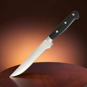 Kovácsolt csontozókés, 15 cm penge, fekete nyél