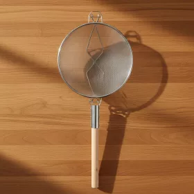 Erősített szűrő fanyéllel 30 cm dupla hálós