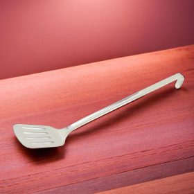 Fordítólapát, perforált, 10×7,5×43 cm, rozsdamentes