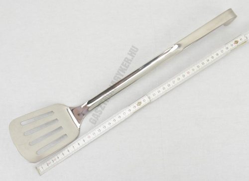 Fordítólapát, perforált, 10×7,5×43 cm, rozsdamentes