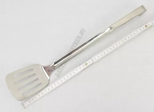 Fordítólapát, perforált, 10×7,5×43 cm, rozsdamentes