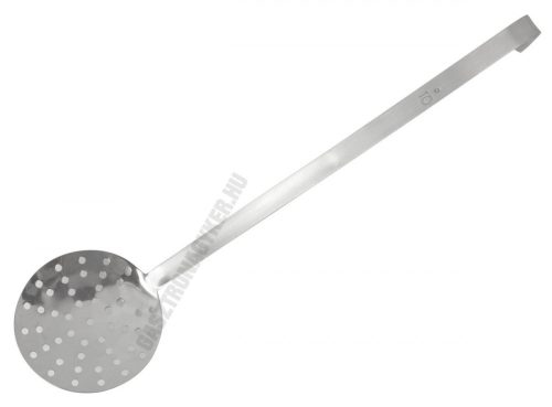 Szűrőkanál, kerek, nyélhossz.: 31 cm, átmérő: 10 cm, rozsdamentes
