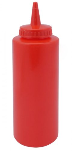 Szósznyomó palack 3,5 dl piros műanyag