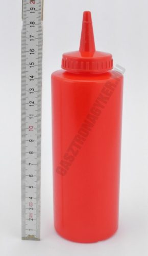 Szósznyomó palack 3,5 dl piros műanyag