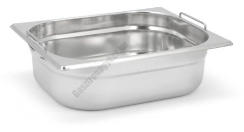 GN edény, 1/2 100 mm, 6,5 l, csúszófüllel, rozsdamentes