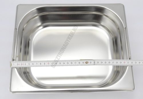 GN edény, 1/2 100 mm, 6,5 l, csúszófüllel, rozsdamentes