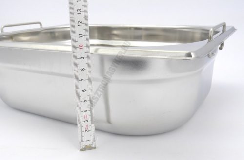 GN edény, 1/2 100 mm, 6,5 l, csúszófüllel, rozsdamentes