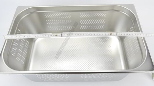 GN edény, 1/1 200 mm, perforált, rozsdamentes