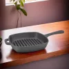 Grill serpenyő 26×26 cm bordázott öntöttvas