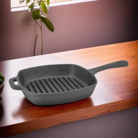 Grill serpenyő 26×26 cm bordázott öntöttvas