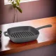 Grill serpenyő 26×26 cm bordázott öntöttvas
