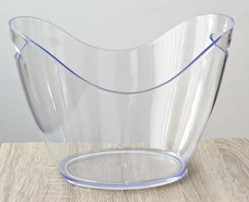 Pezsgősvödör, ovális, 7 l, átlátszó, műanyag