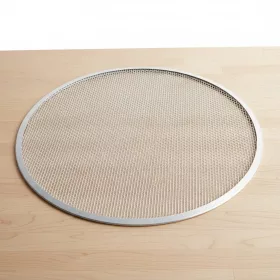 Pizzaforma, 50 cm, kerek, perforált, alumínium