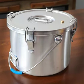   Rozsdamentes duplafalú ételszállító badella, 15 liter, 32×25 cm