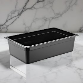 GN edény, 1/1 150 mm, 21 l, fekete, polikarbonát