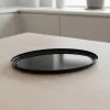 Tálca, kerek fekete, 35 cm, polikarbonát