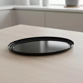 Tálca, kerek fekete, 35 cm, polikarbonát