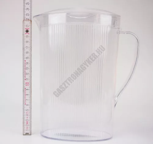 Polikarbonát kancsó fedővel, 2,2 liter