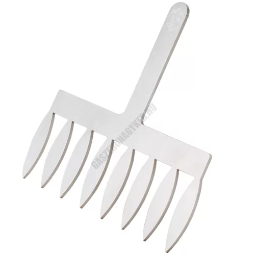 Csokoládédísz-készítő fésű, levél, 8 cm, rozsdamentes
