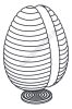 Húsvéti csokoládéforma (20U3D04), tojás, 122x185 mm, 2 adag, műanyag