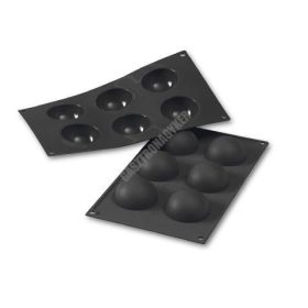   Szilikon sütőforma, Félgömb, 6 adag, 60 mm átm., 300×175 mm