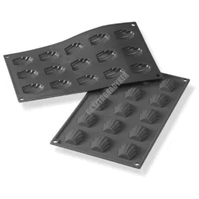   Szilikon sütőforma, Madeleine, 15 adag, 300×175 mm, fekete
