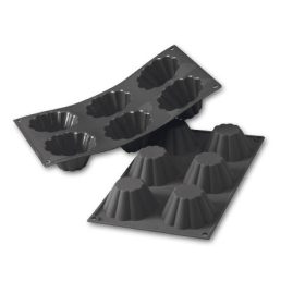   Szilikon sütőforma, Kosárka, 6 adag, 37 mm mély, 300×175 mm, fekete