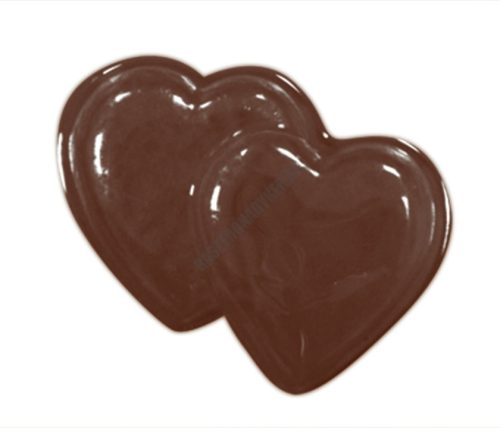 Valentin napi csokoládéforma (90-1015), dupla szív, 11 adag, műanyag