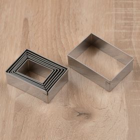 Tésztakiszúró csomag, téglalap, 7 méret, rozsdamentes