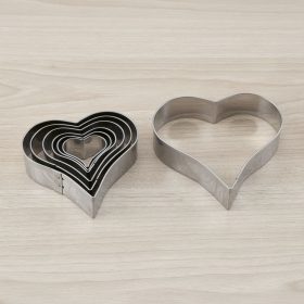 Tésztakiszúró csomag, szív, 7 méret, rozsdamentes