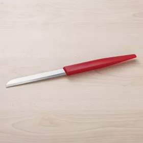 Kenyérmintázó kés, egyenes penge, 9 cm, piros nyél