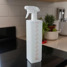   Szirupadagoló mércés flakon szórófejjel, 7×7×30 cm, 1 liter