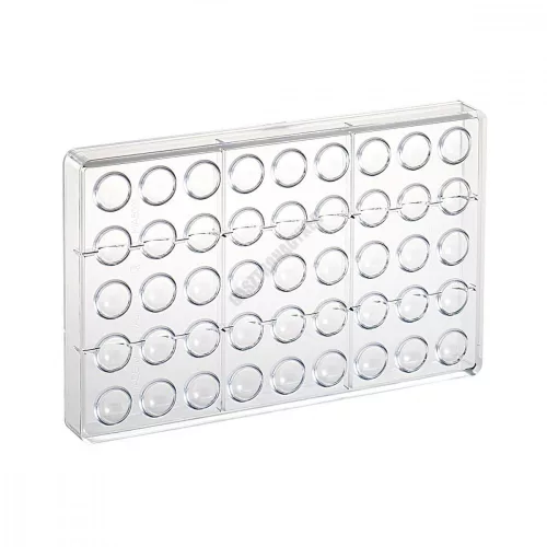 Bonbon csokoládéforma (MA5003), 20 mm félgömb, 45 adag, polikarbonát