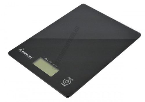 Digitális konyhamérleg, 5 kg méréshatár, üveglapos fekete