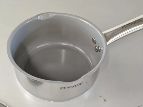 Nyeles lábas üvegfedővel, 1,4 l, 16×8 cm, kerámia tapadásmentes bevonat, indukciós, Pensofal