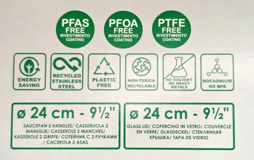 Alacsony lábas üvegfedővel, 5,1 literes, 24×12 cm, kerámia tapadásmentes, indukciós, Pensofal