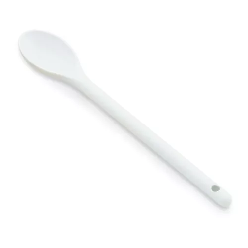 Főzőkanál, hőálló műanyag, 30,5 cm, fehér