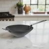 Wok, 30 cm, kékacél, Pujadas