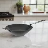 Wok, 30 cm, kékacél, Pujadas