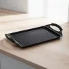 Grill lap, 45×27 cm, tapadásmentes, kovácsolt alumínium, indukciós, Black Pro, Pujadas