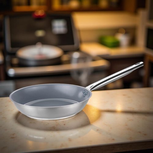 Rozsdamentes serpenyő, 28 cm, Fusion kerámia tapadásmentes bevonat, indukciós, Pujadas