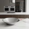 Wok, 36 cm, rozsdamentes acél, indukciós, Pujadas