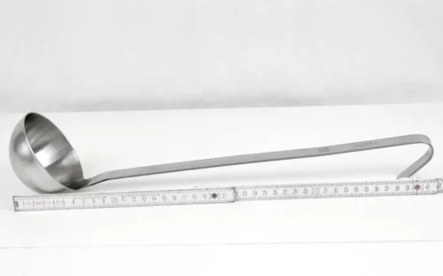 Merőkanál, 200 ml, űrmértékjelölt, nyélhossz: 33 cm, átmérő: 9 cm, Pujadas